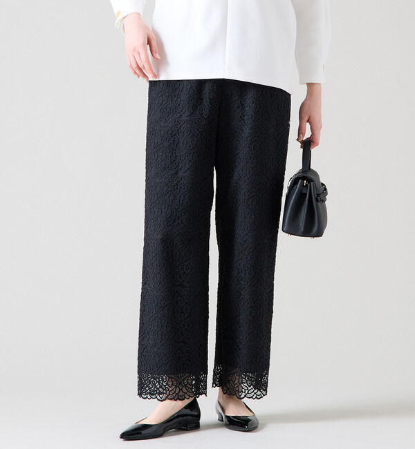 TIARA「レースワイドパンツ」|その他|ブラック