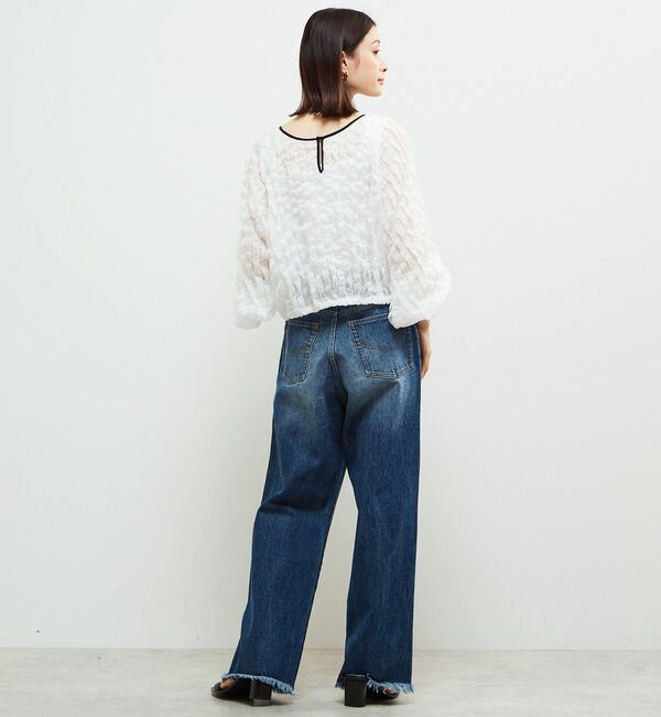 Soffitto「タックセミワイドデニムパンツ」|デニム|