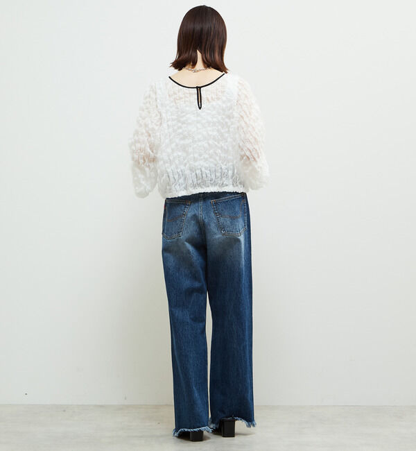 Soffitto「タックセミワイドデニムパンツ」|デニム|