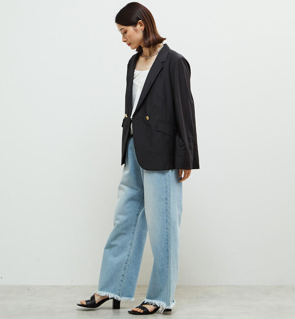 Soffitto「タックセミワイドデニムパンツ」|デニム|