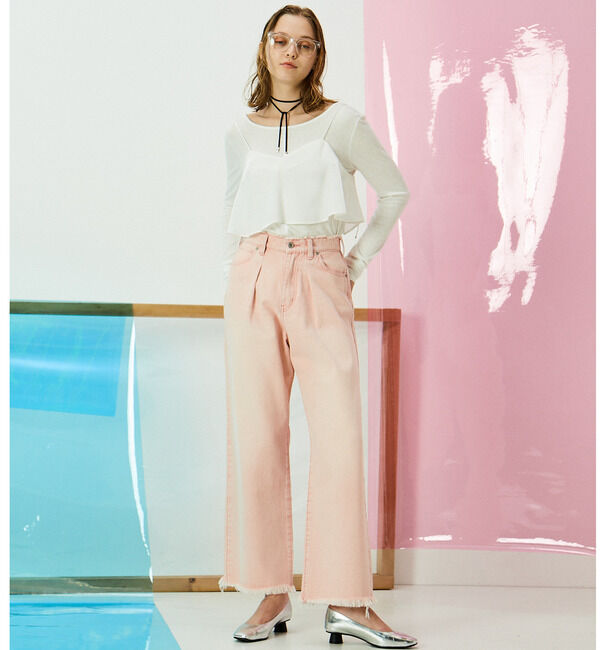 Soffitto「タックセミワイドデニムパンツ」|デニム|