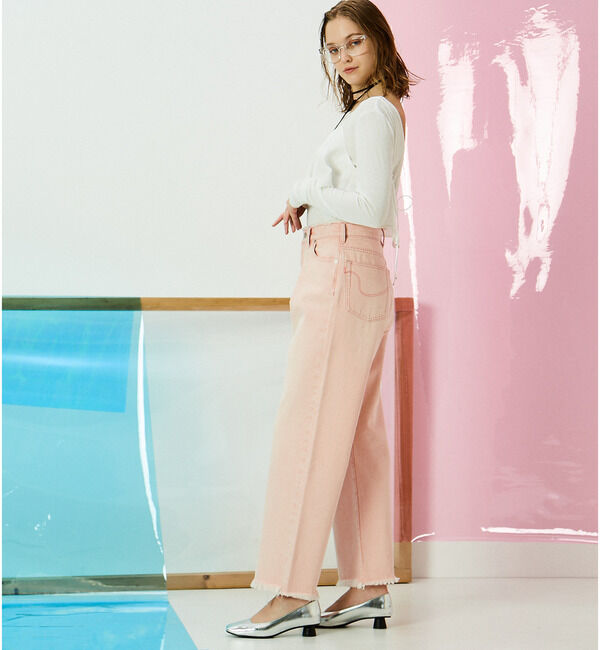 Soffitto「タックセミワイドデニムパンツ」|デニム|