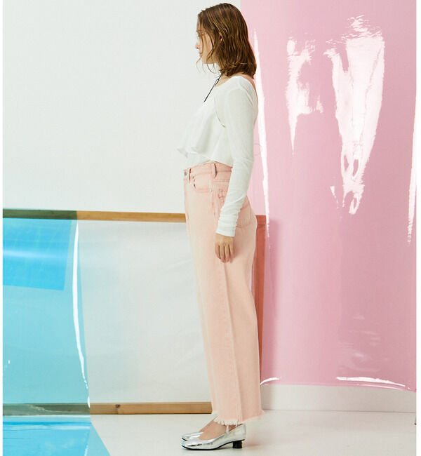 Soffitto「タックセミワイドデニムパンツ」|デニム|