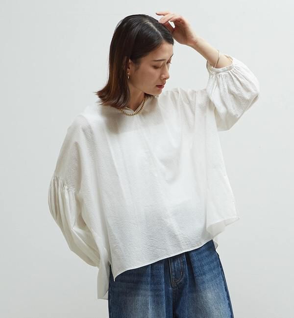 Soffitto「《定番》ギャザーブラウス」|シャツ・ブラウス|ホワイト系その他