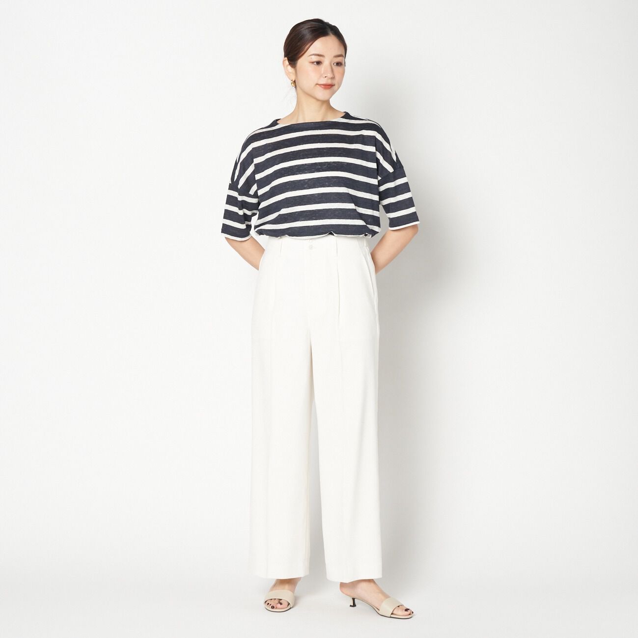 HELIOPOLE「HELIOPOLE FAUX LINEN STRAIGHT PANTS」|チノ|