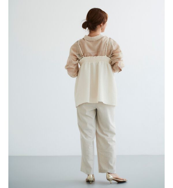 le.coeur blanc「《手洗い可能》ふくれジャガードキャミブラウス」|シャツ・ブラウス|