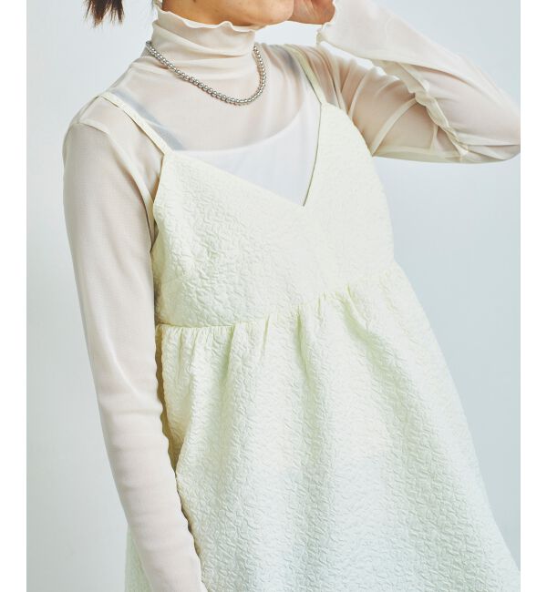 le.coeur blanc「《手洗い可能》ふくれジャガードキャミブラウス」|シャツ・ブラウス|