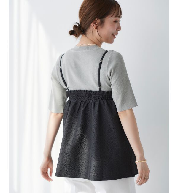 le.coeur blanc「《手洗い可能》ふくれジャガードキャミブラウス」|シャツ・ブラウス|