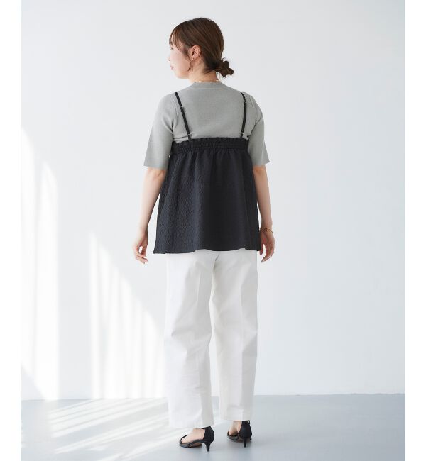 le.coeur blanc「《手洗い可能》ふくれジャガードキャミブラウス」|シャツ・ブラウス|