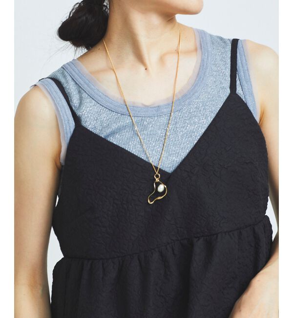 le.coeur blanc「《手洗い可能》ふくれジャガードキャミブラウス」|シャツ・ブラウス|