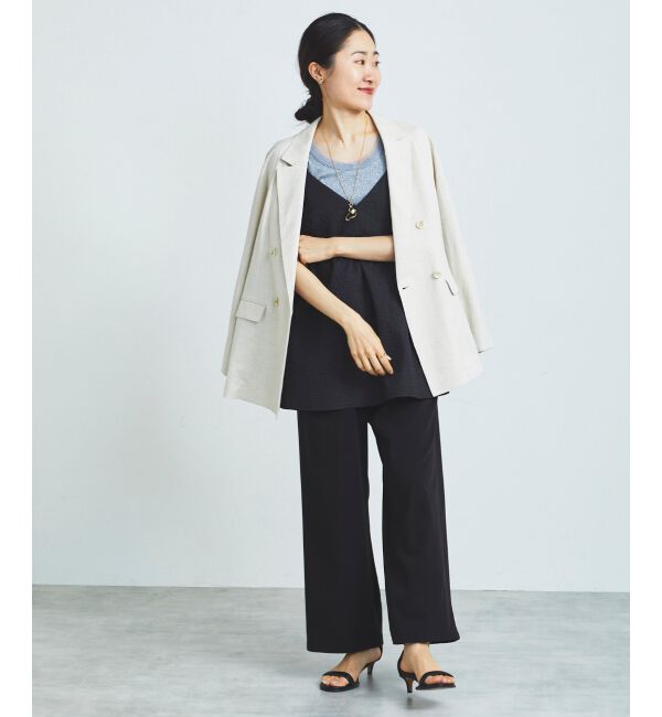 le.coeur blanc「《手洗い可能》ふくれジャガードキャミブラウス」|シャツ・ブラウス|