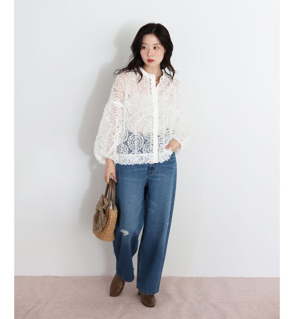  「TORRAZZO DONNA別注フラワーレースブラウス」|シャツ・ブラウス|