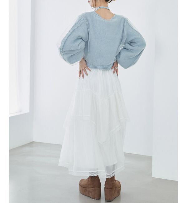MAJESTICLEGON「ティアードヘムラインスカート」|スカート|