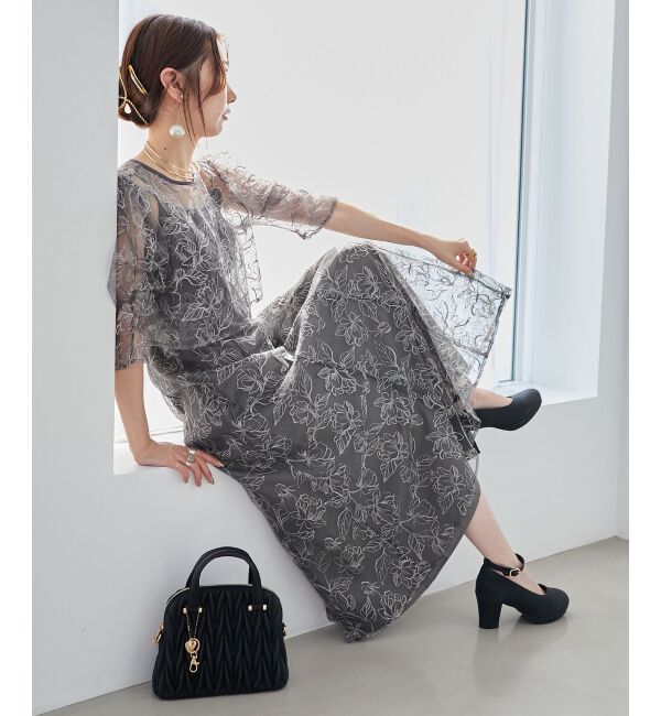  「フラワーエンブロイダリーセットドレス」|ドレス|