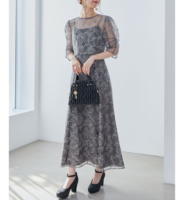  「フラワーエンブロイダリーセットドレス」|ドレス|