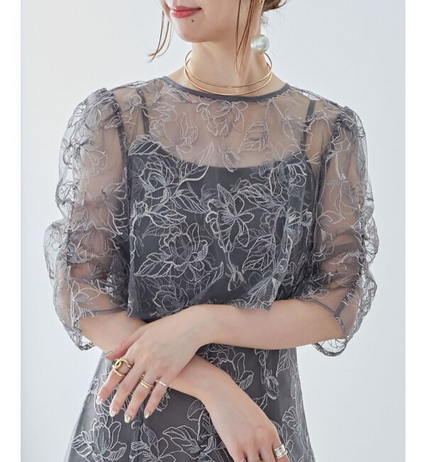  「フラワーエンブロイダリーセットドレス」|ドレス|