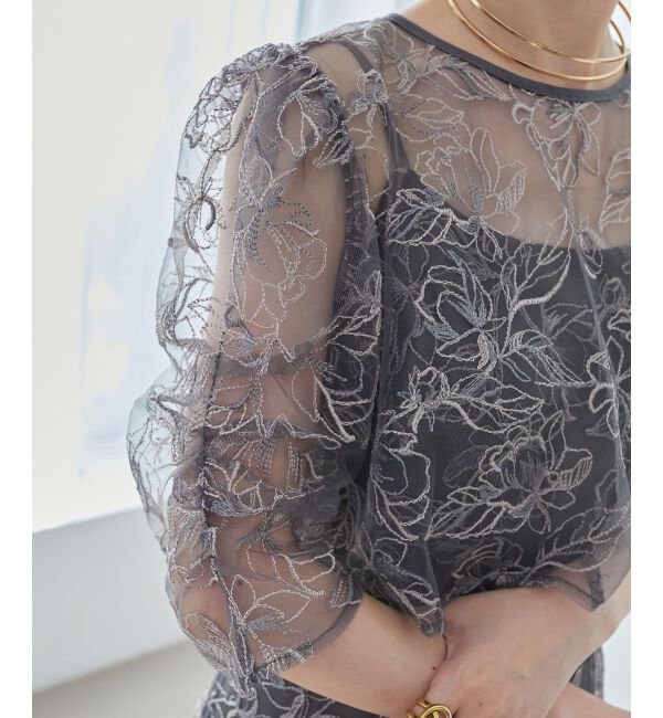  「フラワーエンブロイダリーセットドレス」|ドレス|