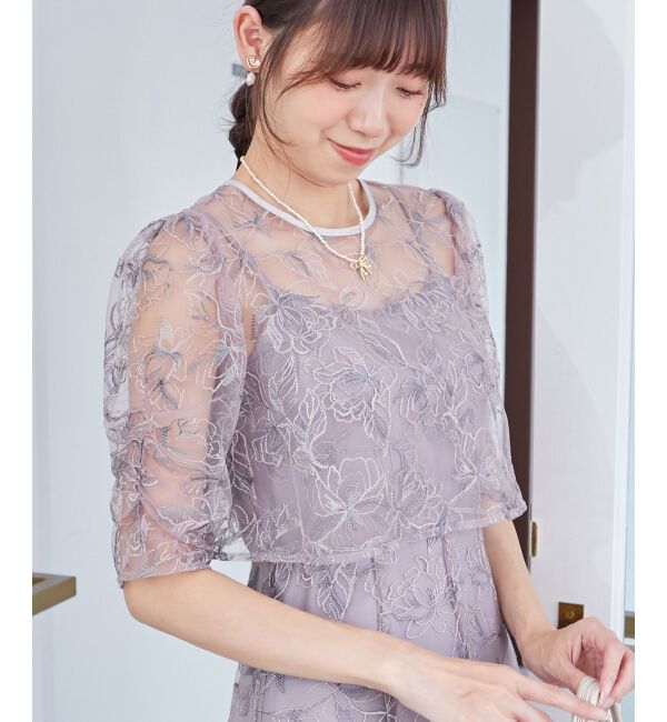  「フラワーエンブロイダリーセットドレス」|ドレス|