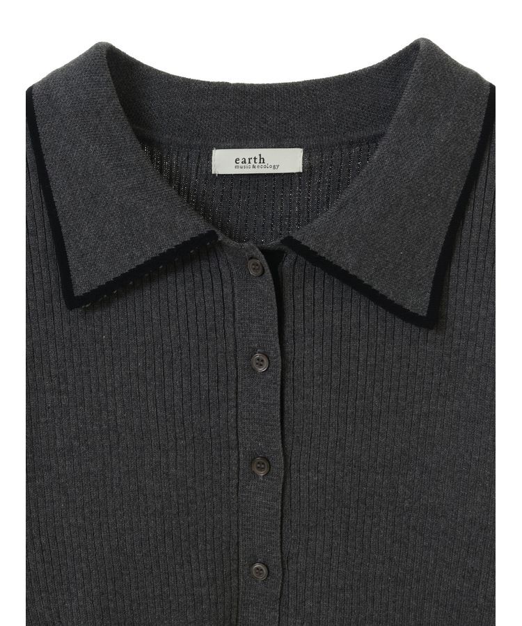 earth music&ecology「バイカラートリムニットカーディガン」|カーディガン|