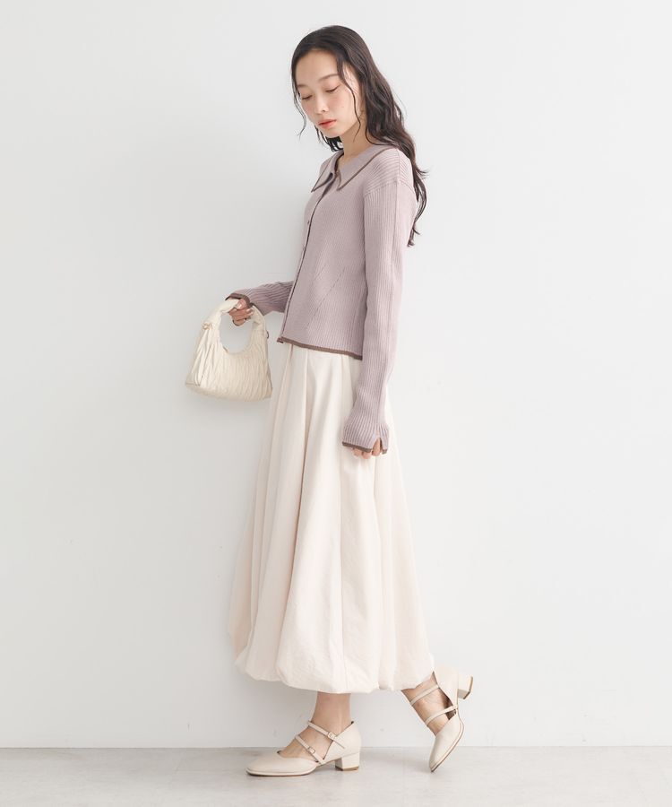 earth music&ecology「バイカラートリムニットカーディガン」|カーディガン|