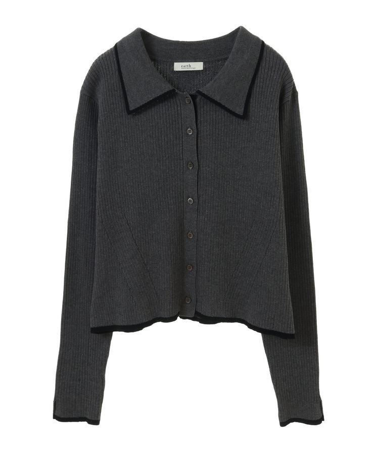 earth music&ecology「バイカラートリムニットカーディガン」|カーディガン|