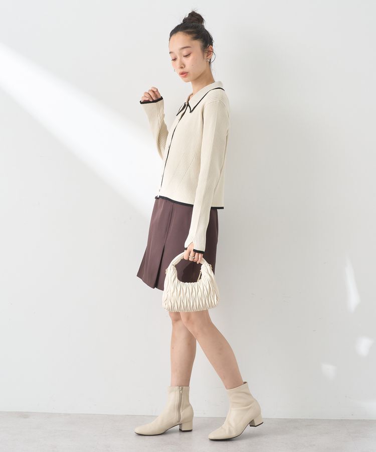 earth music&ecology「バイカラートリムニットカーディガン」|カーディガン|