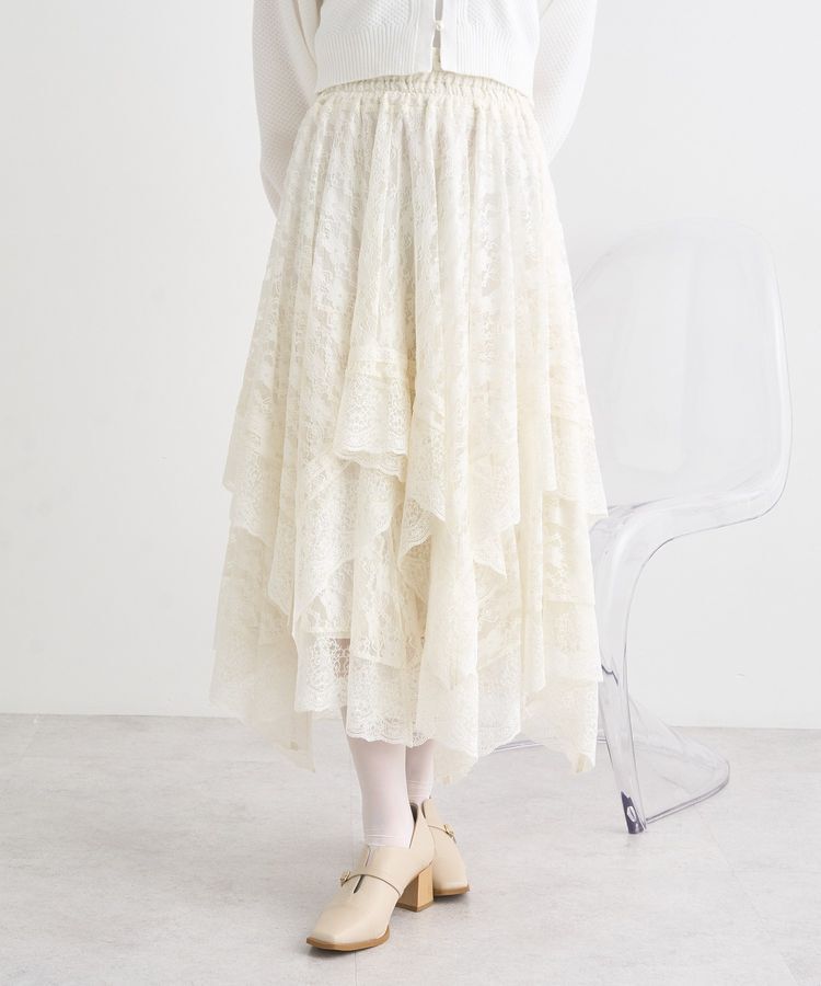earth music&ecology「レースイレヘムスカート」|フレア|