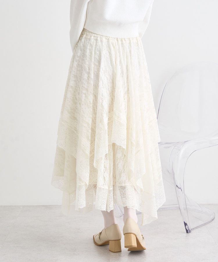 earth music&ecology「レースイレヘムスカート」|フレア|