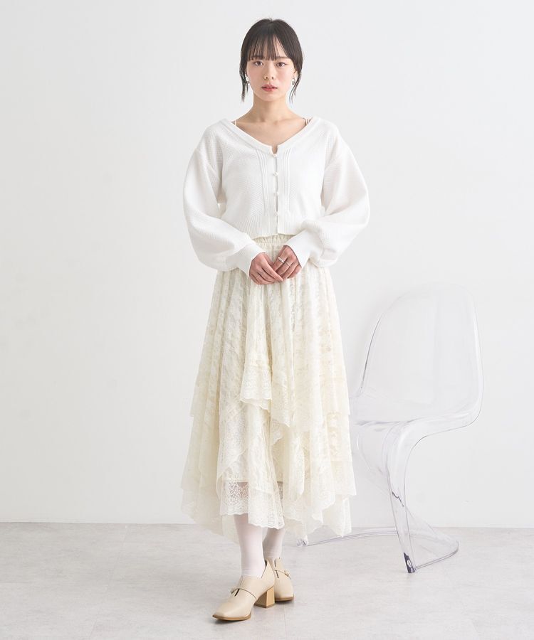 earth music&ecology「レースイレヘムスカート」|フレア|