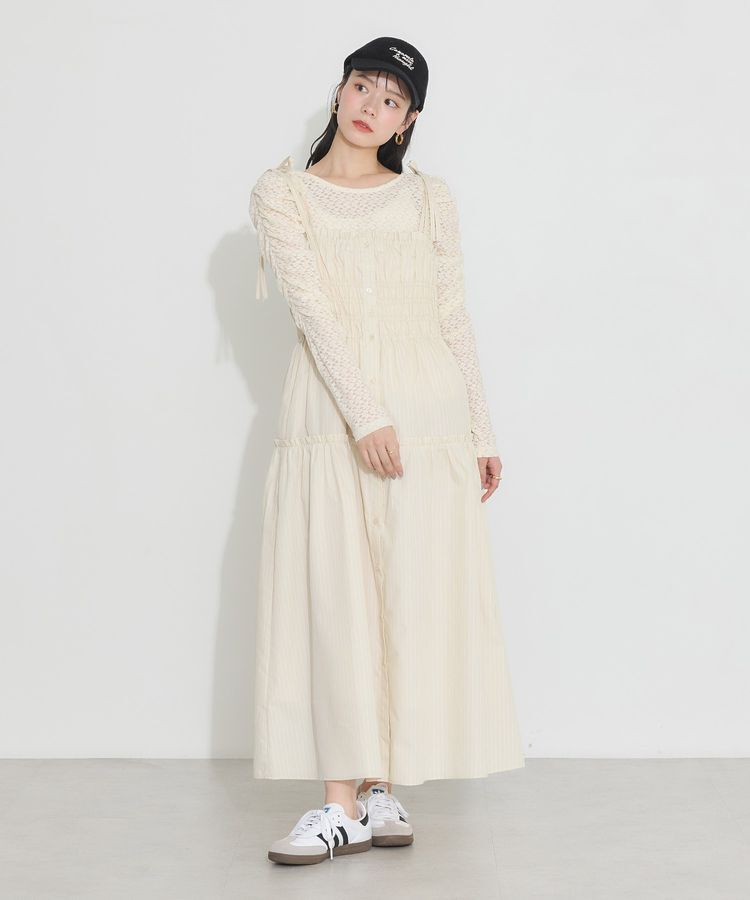 earth music&ecology「ギャザーティアードキャミドレ」|ワンピース|