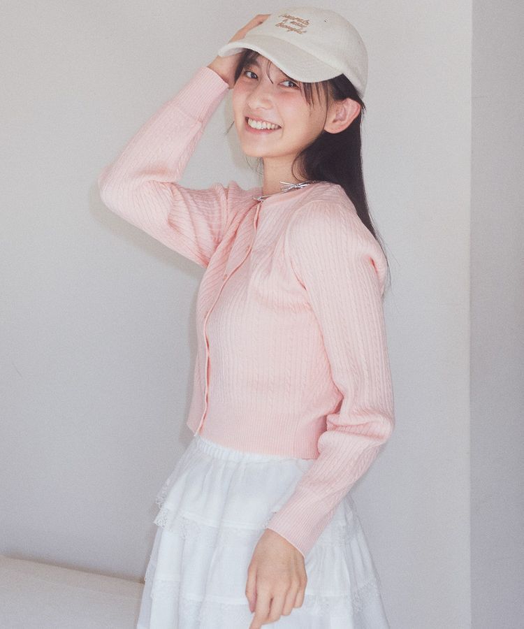 earth music&ecology「ミニケーブルコンパクトカーディガン」|カーディガン|