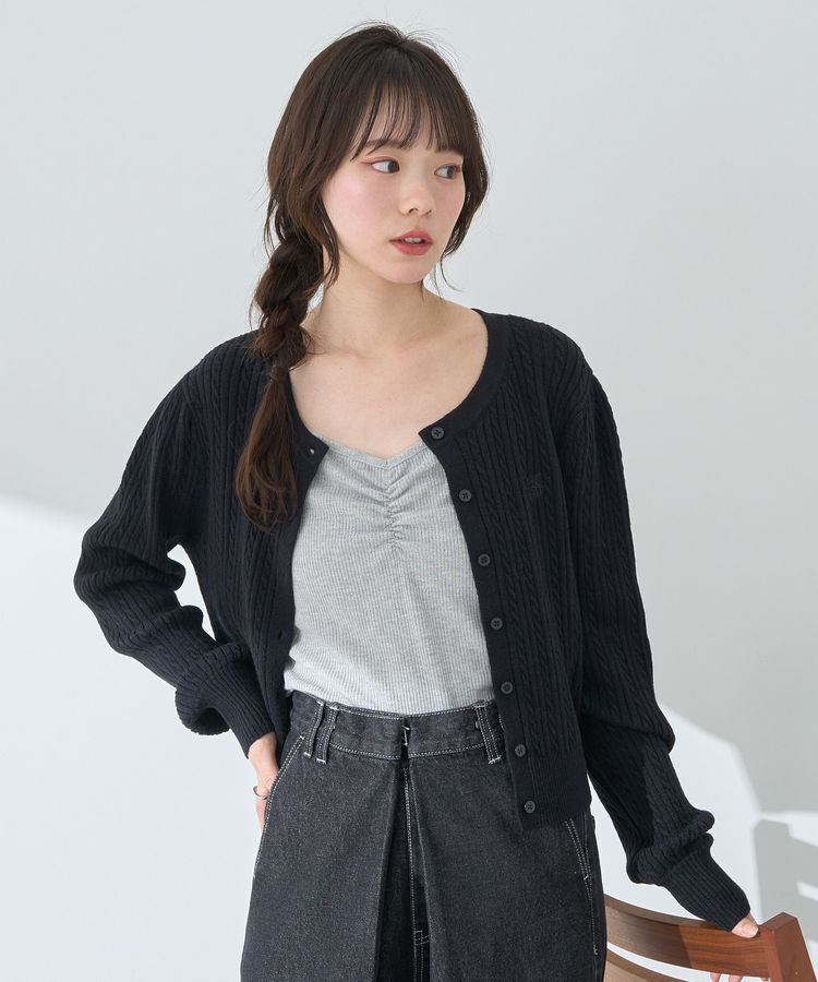 earth music&ecology「ミニケーブルコンパクトカーディガン」|カーディガン|