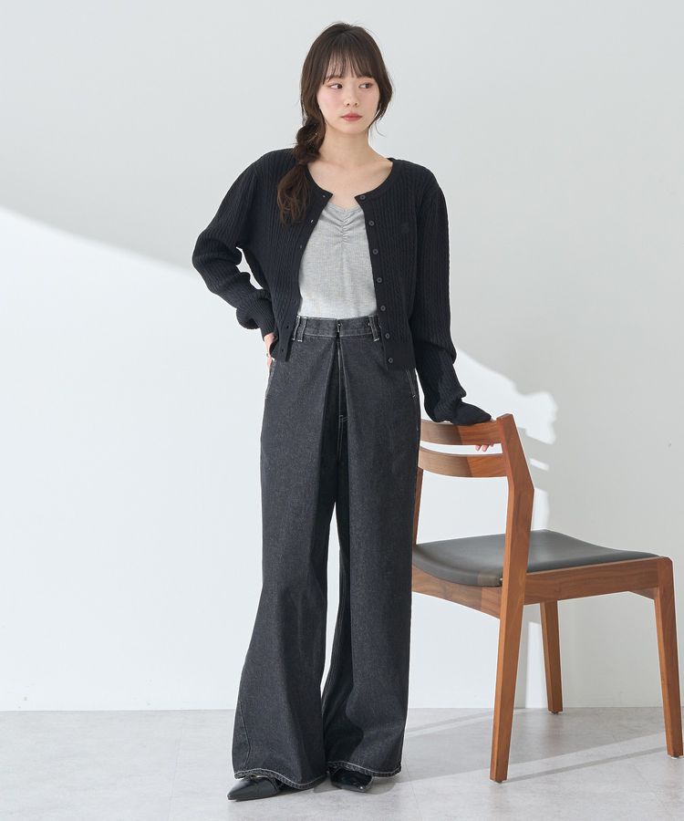 earth music&ecology「ミニケーブルコンパクトカーディガン」|カーディガン|