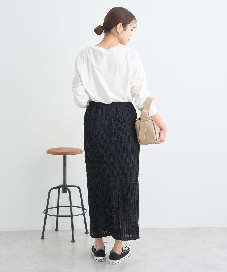 earth music&ecology「ベルティカルフリルナロースカート」|タイト|