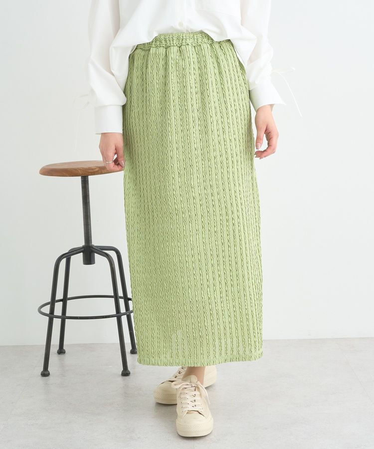 earth music&ecology「ベルティカルフリルナロースカート」|タイト|
