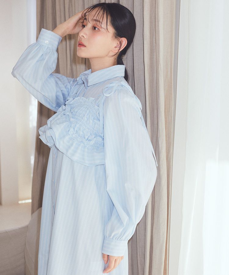 earth music&ecology「SET2点シャーリングビスチェ+シャツワンピース」|ワンピース|