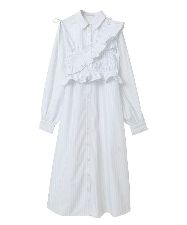earth music&ecology「SET2点シャーリングビスチェ+シャツワンピース」|ワンピース|