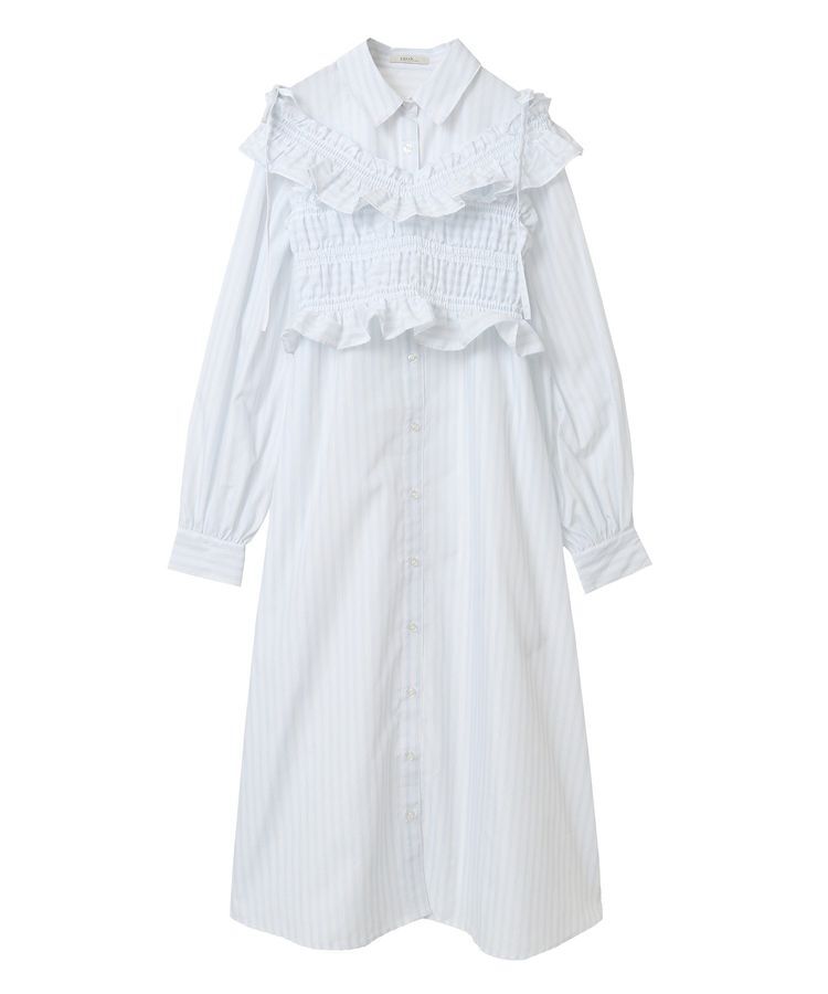 earth music&ecology「SET2点シャーリングビスチェ+シャツワンピース」|ワンピース|