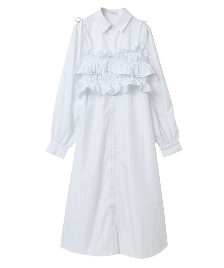 earth music&ecology「SET2点シャーリングビスチェ+シャツワンピース」|ワンピース|