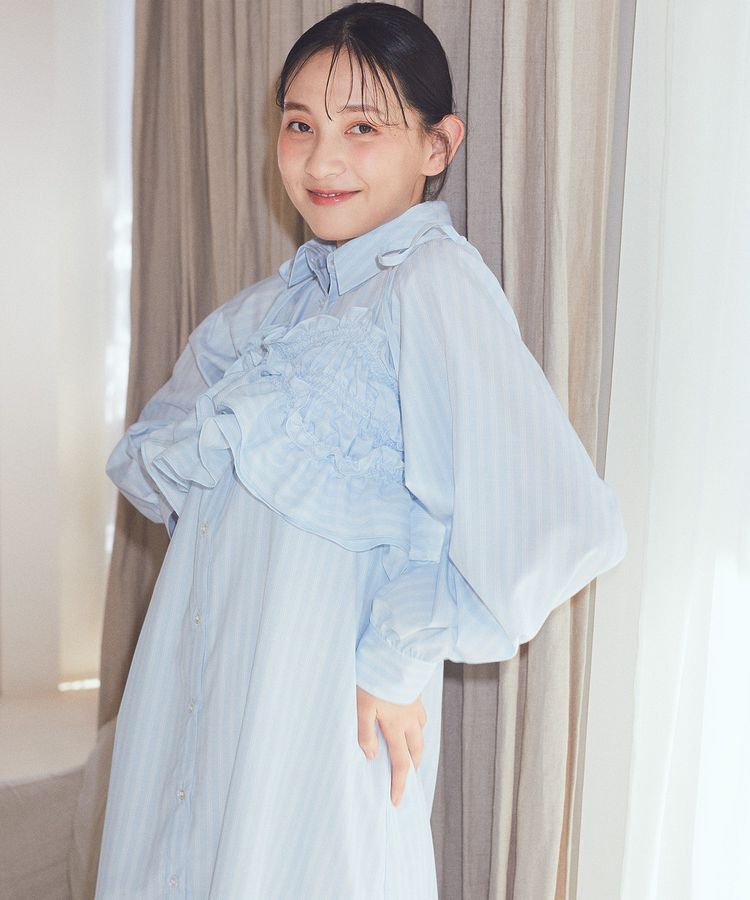 earth music&ecology「SET2点シャーリングビスチェ+シャツワンピース」|ワンピース|