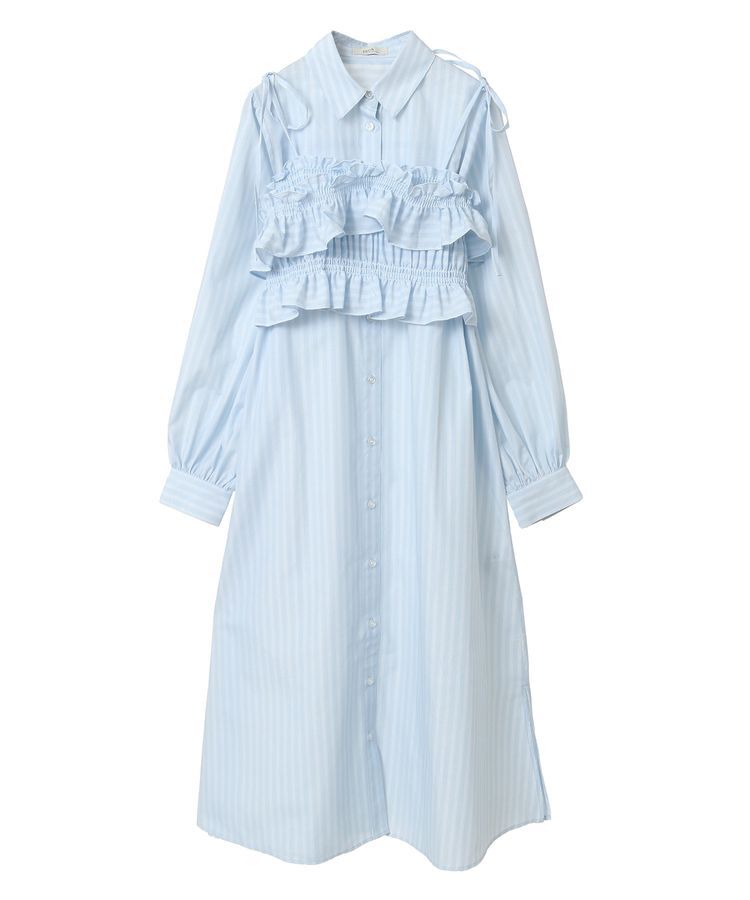 earth music&ecology「SET2点シャーリングビスチェ+シャツワンピース」|ワンピース|