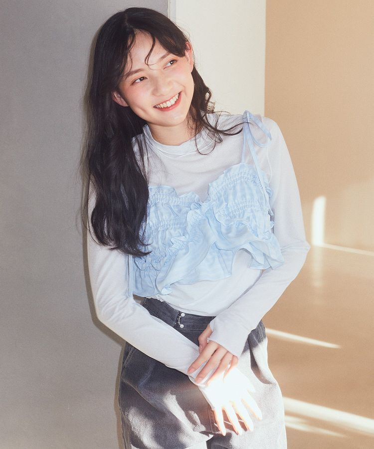 earth music&ecology「SET2点シャーリングビスチェ+シャツワンピース」|ワンピース|