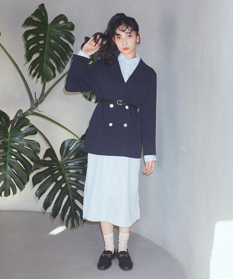 earth music&ecology「SET2点シャーリングビスチェ+シャツワンピース」|ワンピース|