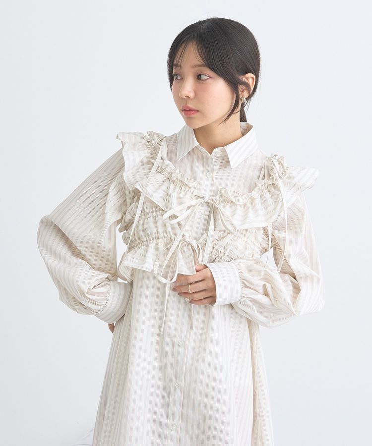 earth music&ecology「SET2点シャーリングビスチェ+シャツワンピース」|ワンピース|