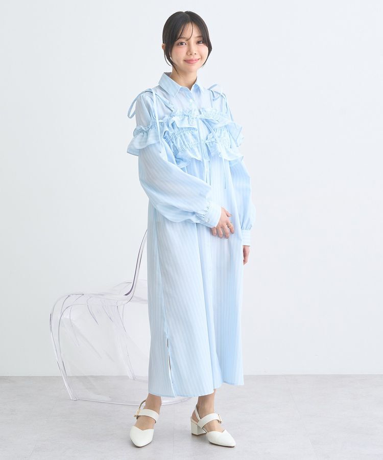 earth music&ecology「SET2点シャーリングビスチェ+シャツワンピース」|ワンピース|