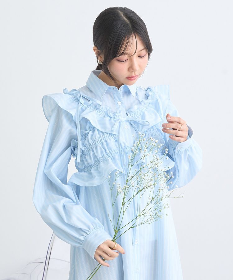 earth music&ecology「SET2点シャーリングビスチェ+シャツワンピース」|ワンピース|