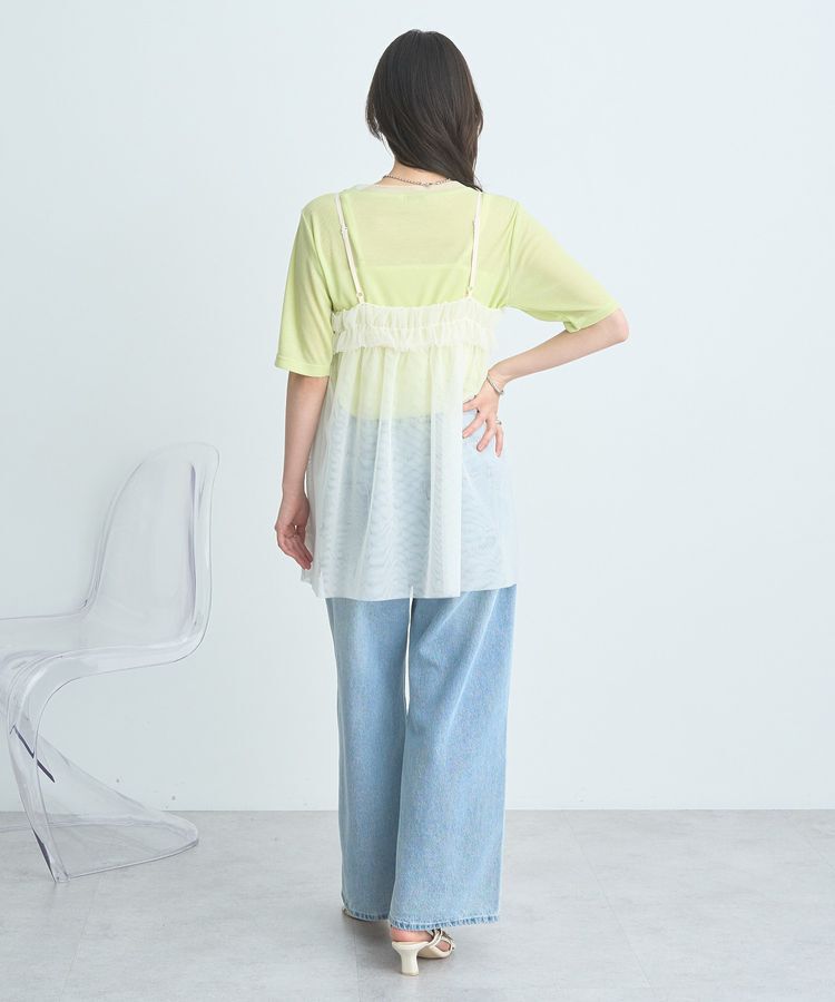 earth music&ecology「SET2点チュールビスチェ＋シアープルオーバー」|Tシャツ・カットソー|