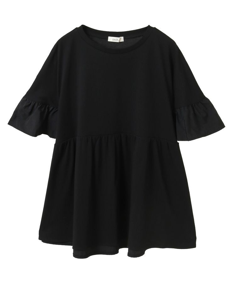 earth music&ecology「フリルドッキングポンチョT」|チュニック|