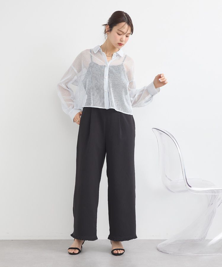 earth music&ecology「メッシュストライプショートシャツ」|シャツ・ブラウス|