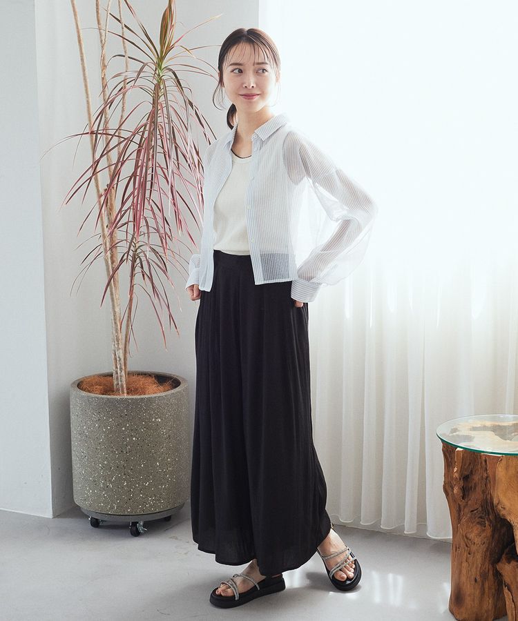 earth music&ecology「メッシュストライプショートシャツ」|シャツ・ブラウス|